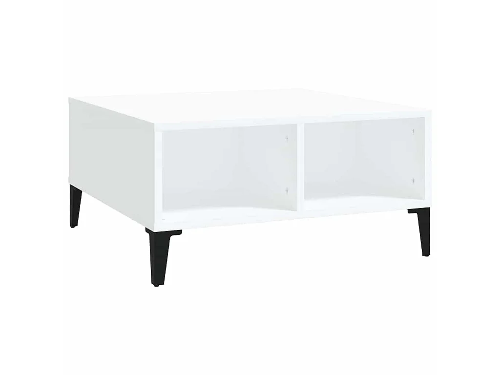 Table basse blanc 60x60x30 cm bois d'ingénierie