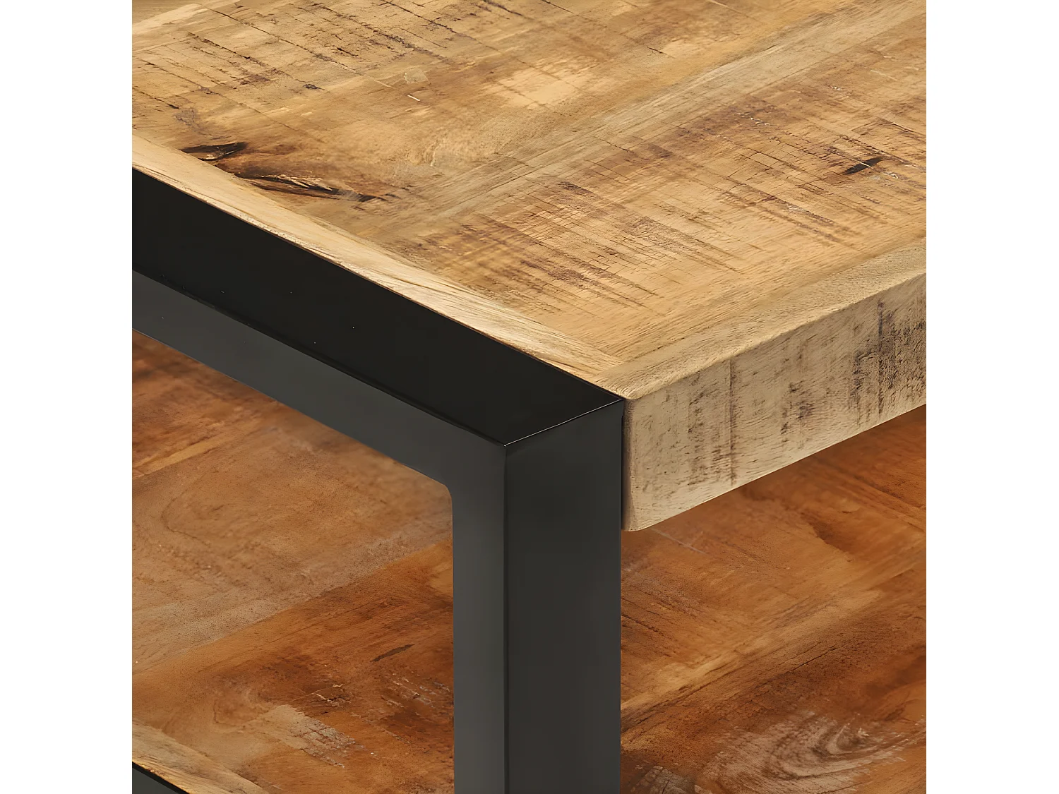 Tavolino da Salotto 120x55x40 cm in Legno Massello di Mango