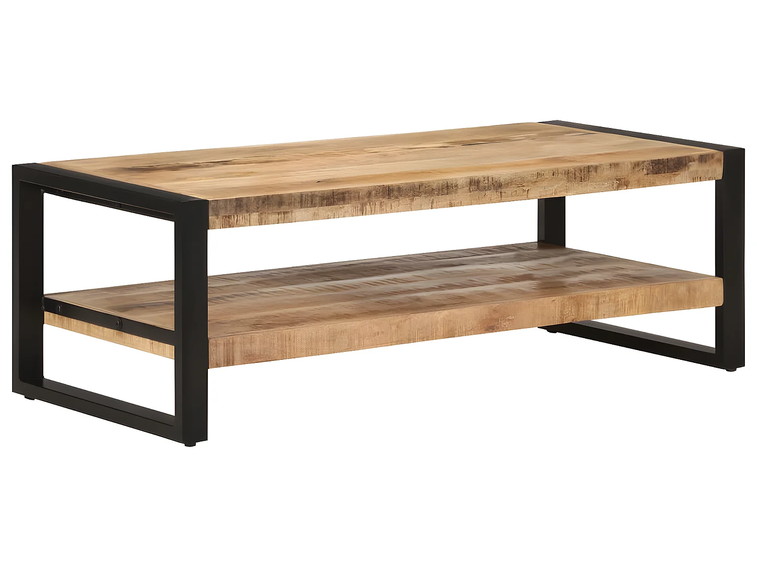 Tavolino da Salotto 120x55x40 cm in Legno Massello di Mango