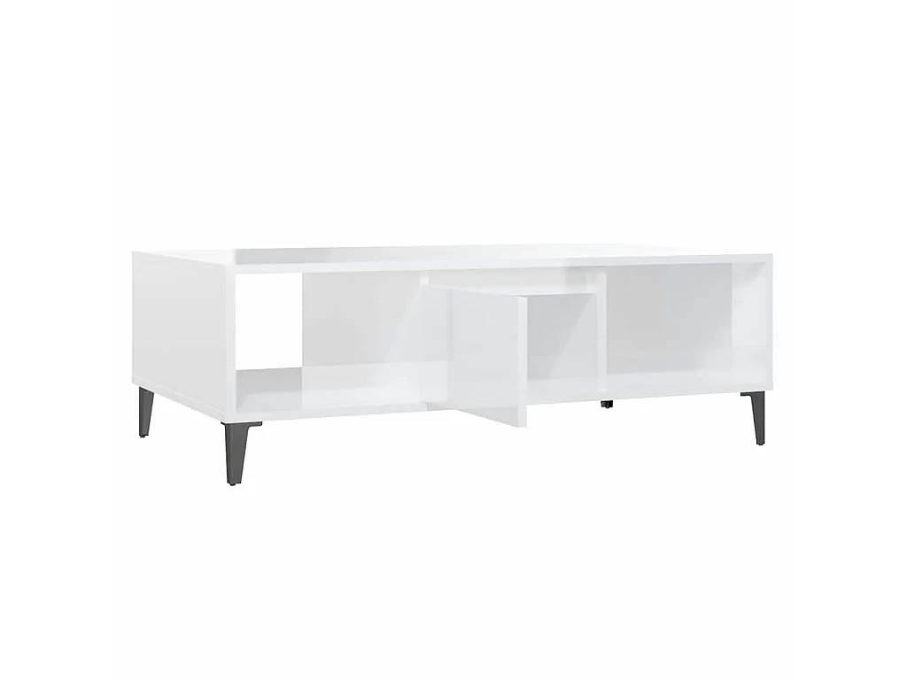 Couchtisch Hochglanz-Weiß 103,5x60x35 cm Holzwerkstoff