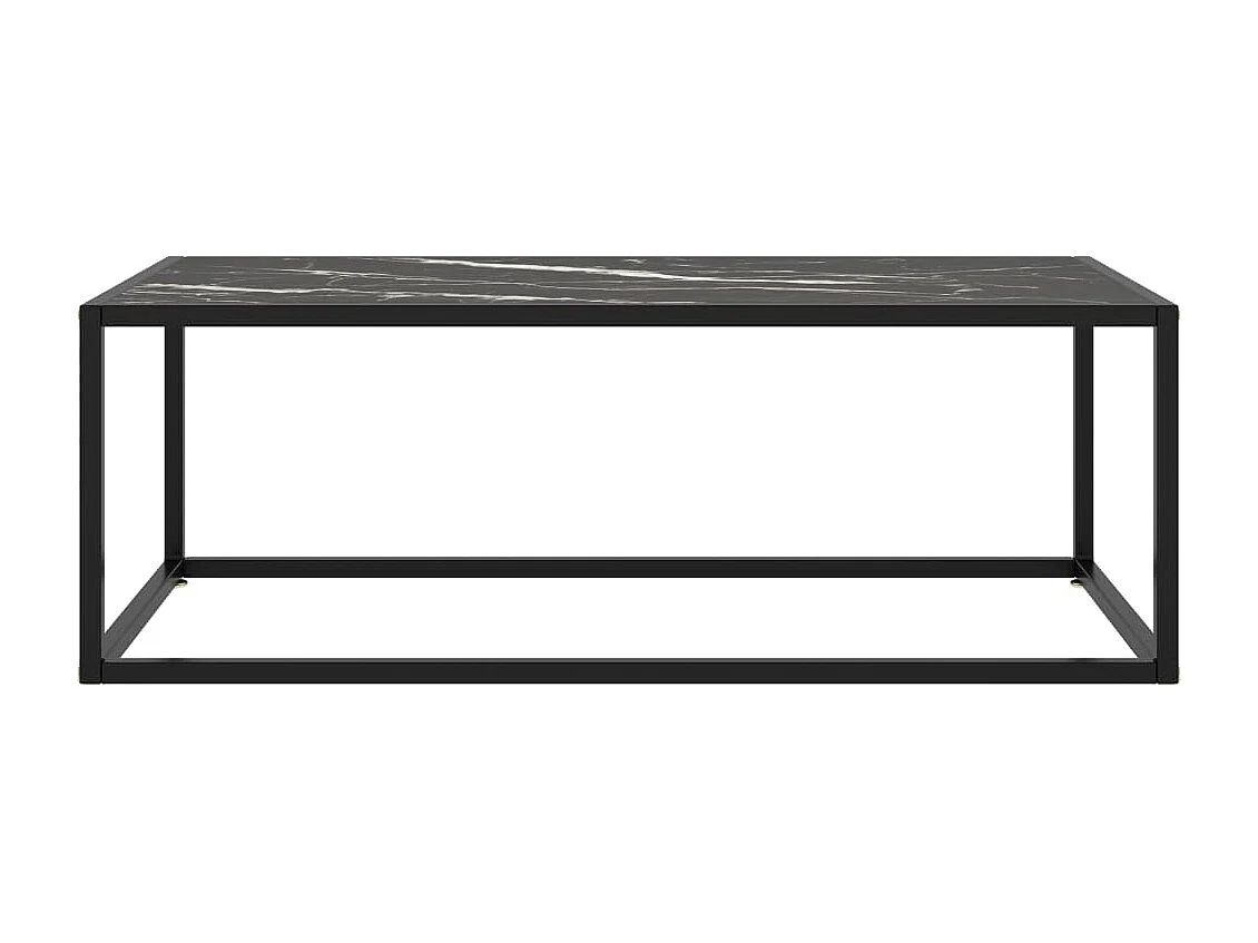 Table basse Noir avec verre marbre noir 100x50x35 cm