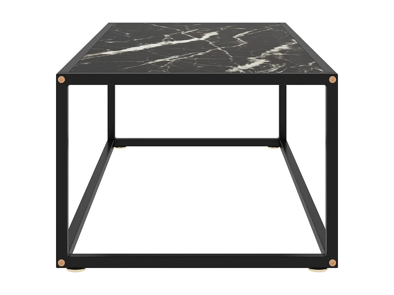 Table basse Noir avec verre marbre noir 100x50x35 cm