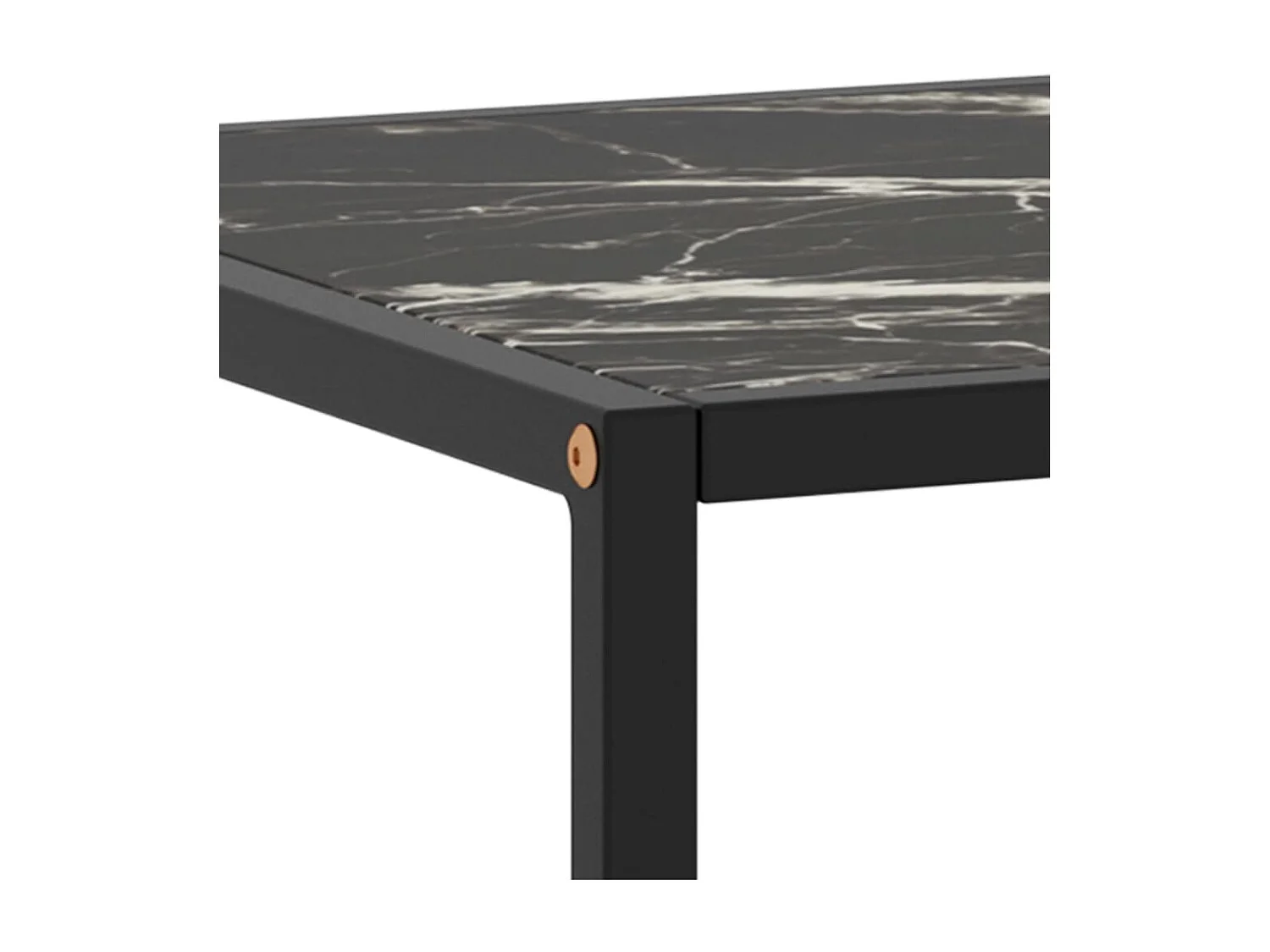Table basse Noir avec verre marbre noir 100x50x35 cm