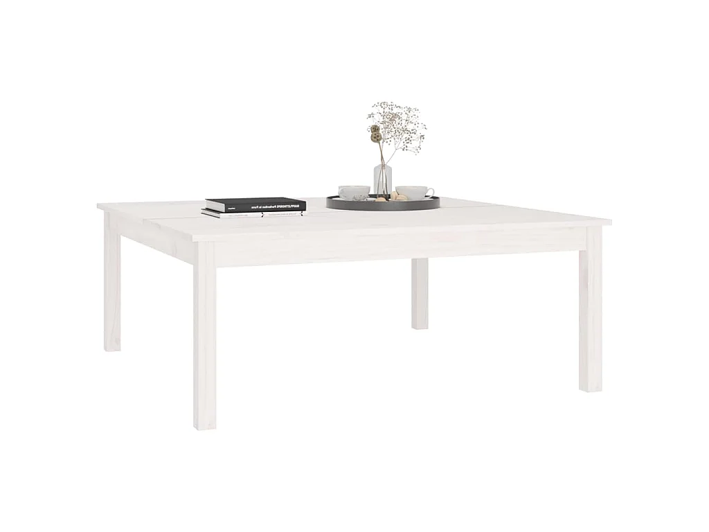 Table basse Blanc 100x100x40 cm Bois massif de pin