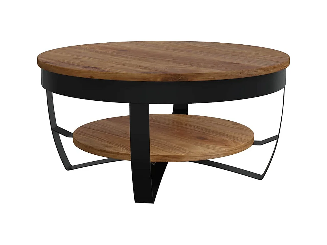 Mesa de centro de madera maciza de acacia 65x65x32 cm