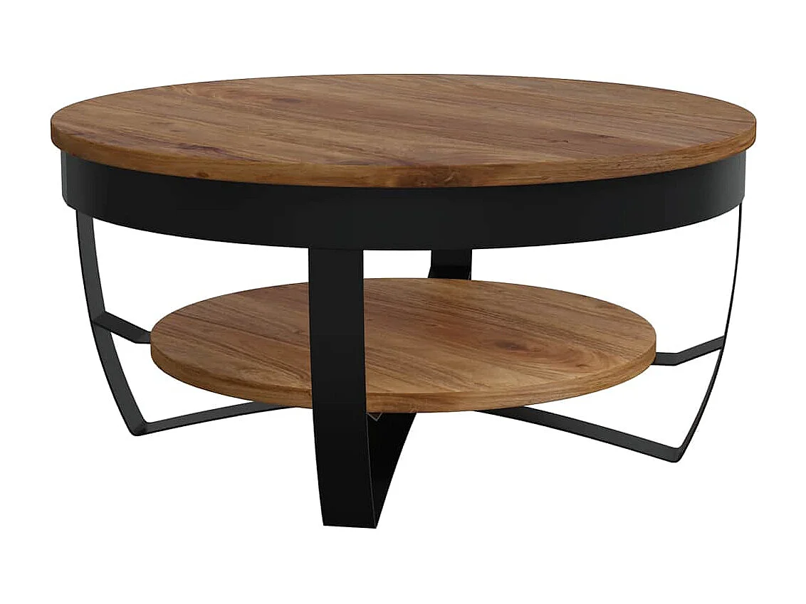 Tavolino da Salotto 65x65x32 cm in Legno Massello d'Acacia