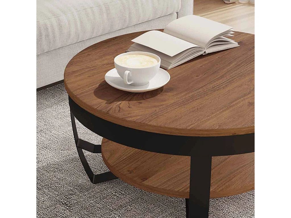Tavolino da Salotto 65x65x32 cm in Legno Massello d'Acacia