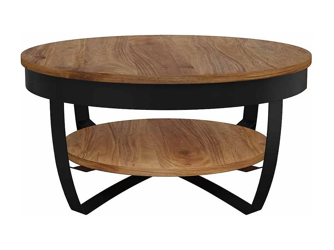 Tavolino da Salotto 65x65x32 cm in Legno Massello d'Acacia