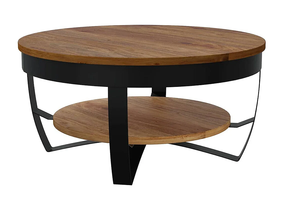 Tavolino da Salotto 65x65x32 cm in Legno Massello d'Acacia