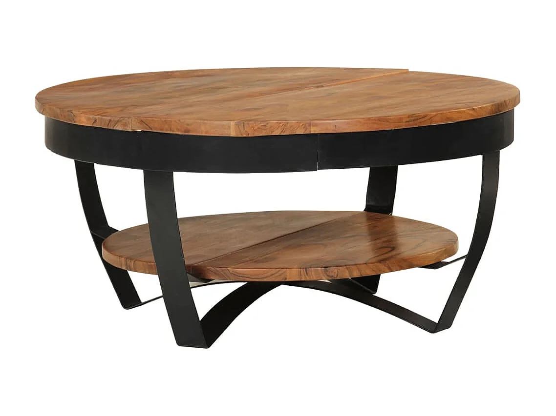 Tavolino da Salotto 65x65x32 cm in Legno Massello d'Acacia