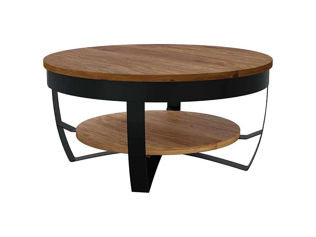 Mesa de centro de madera maciza de acacia 65x65x32 cm