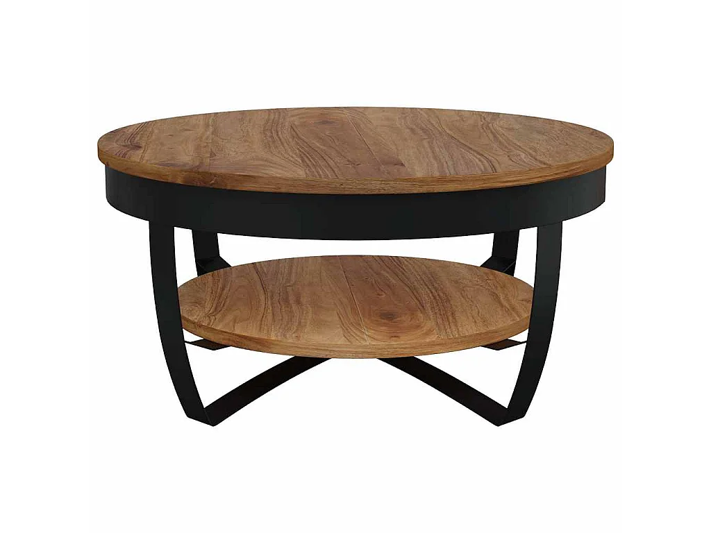 Mesa de centro de madera maciza de acacia 65x65x32 cm