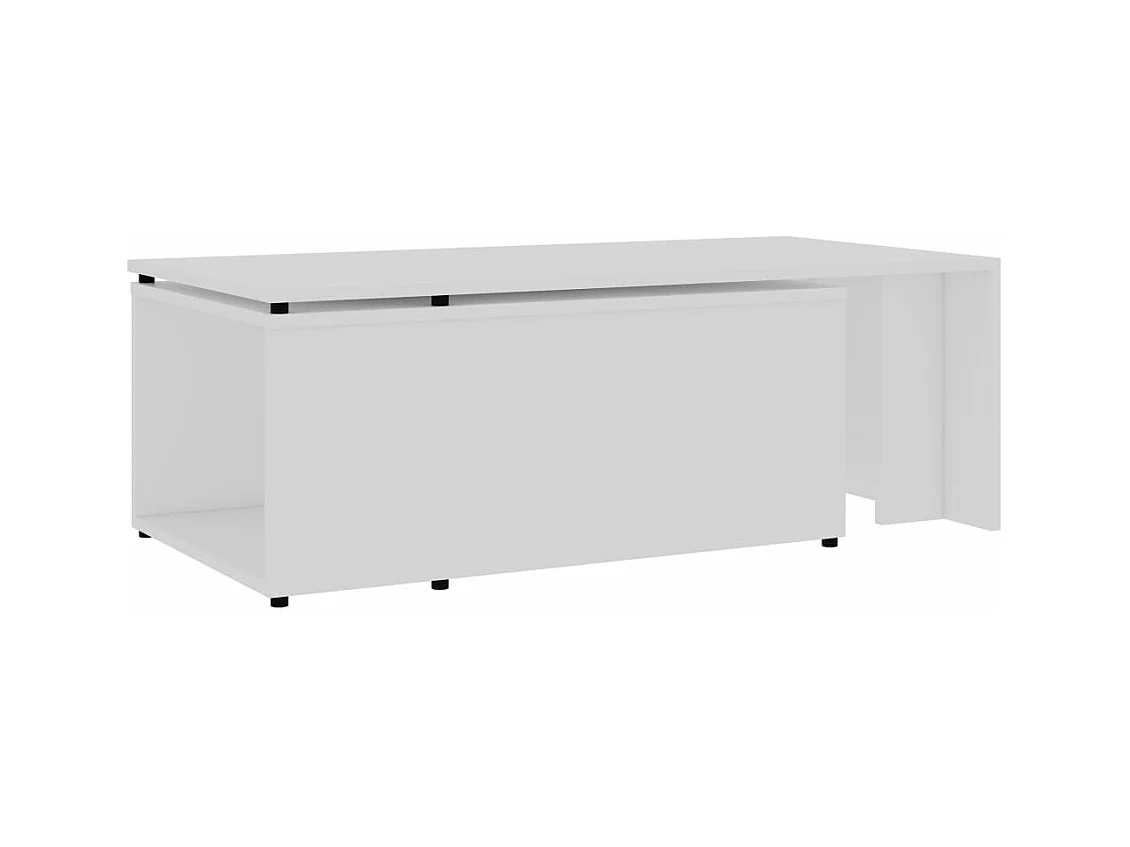 Tavolino da Salotto Bianco 150x50x35 cm in Legno Multistrato