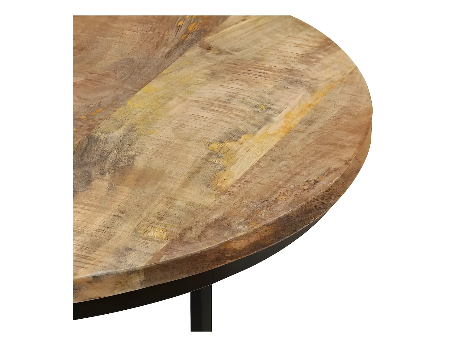 Satztische 3 Stk. Rohes Mangoholz