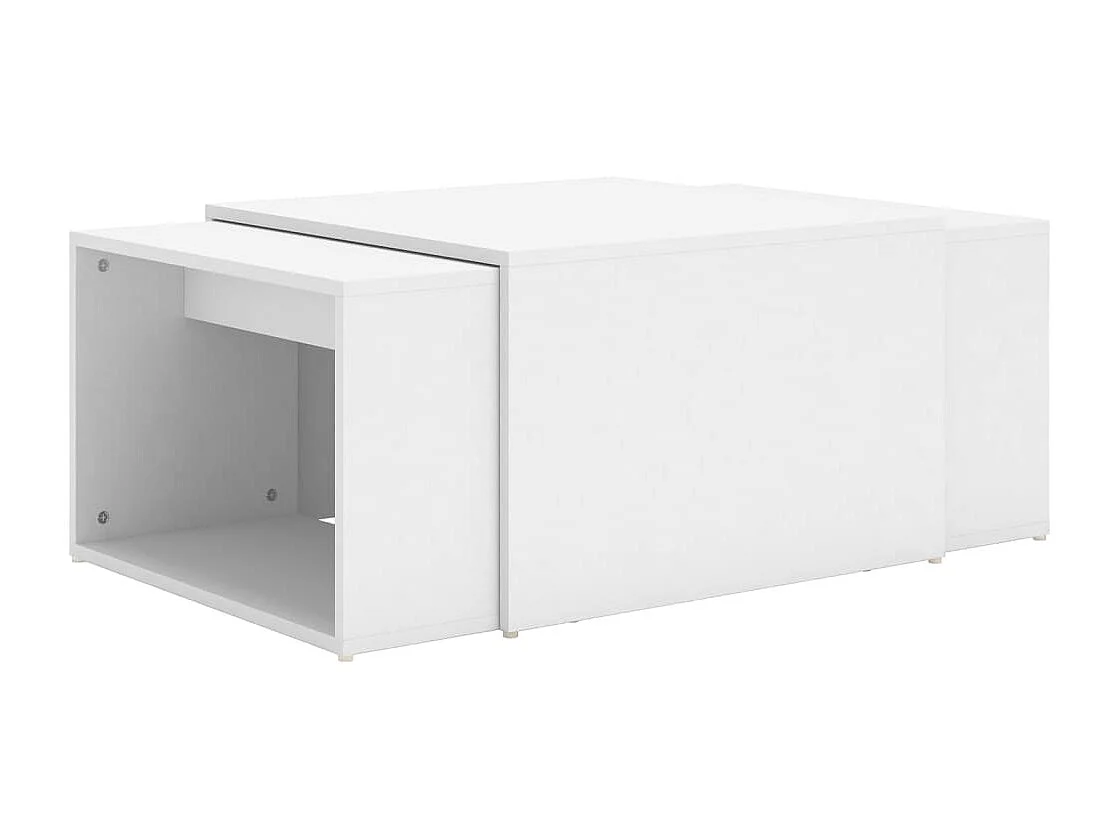 3-tlg. Satztisch-Set Weiß 60x60x38 cm Holzwerkstoff