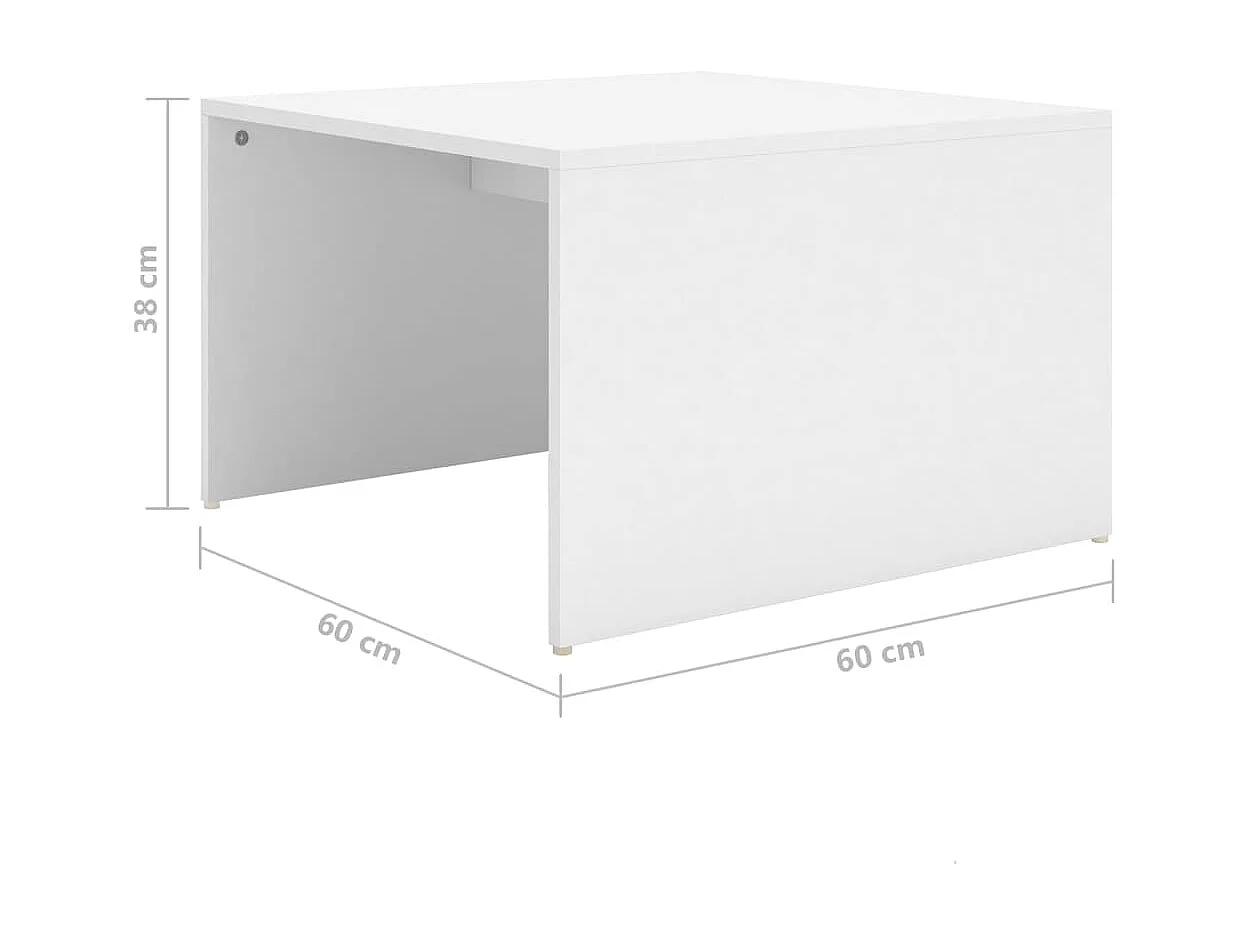 3-tlg. Satztisch-Set Weiß 60x60x38 cm Holzwerkstoff