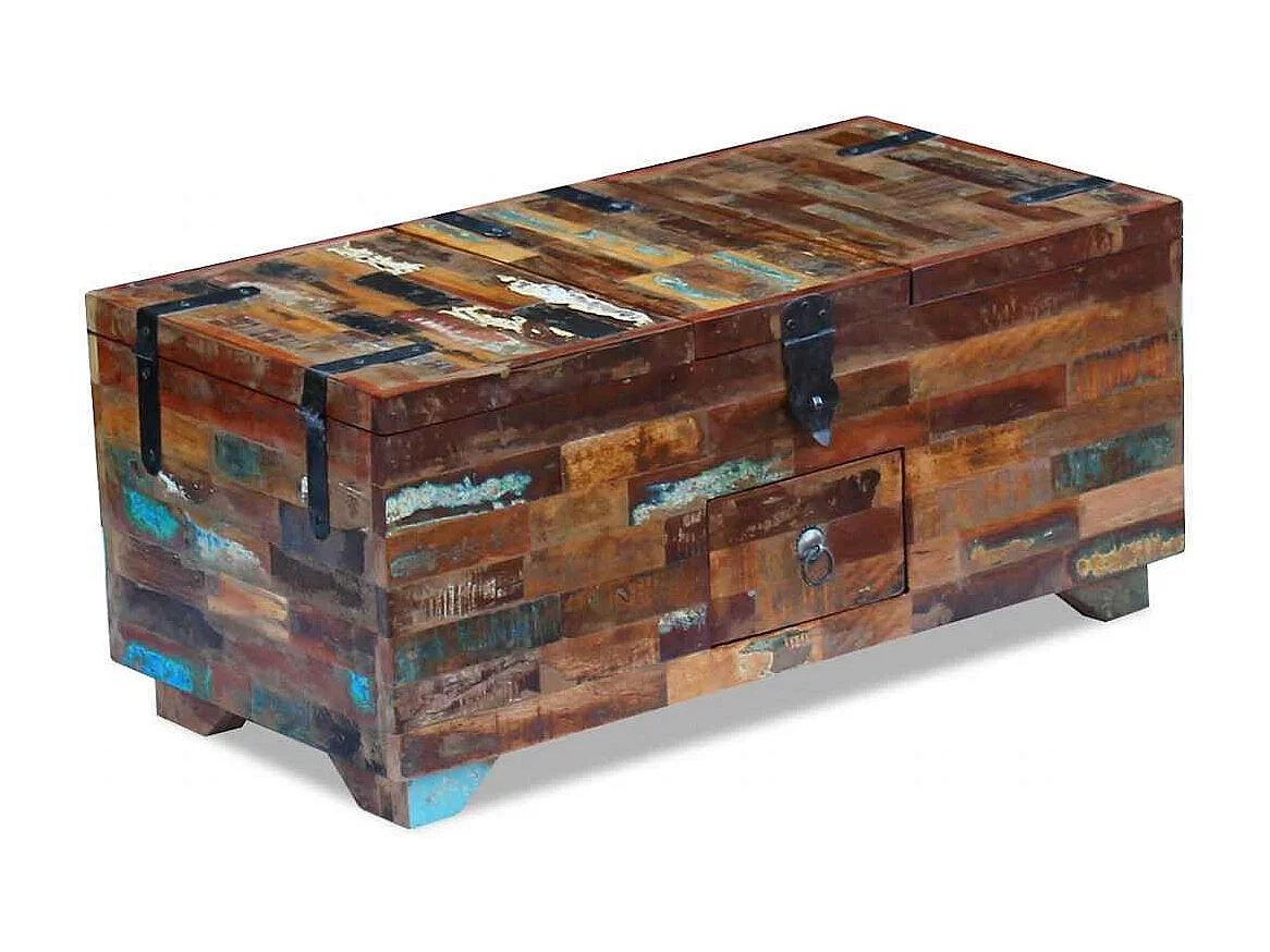 Salontafel kist 80x40x35 cm massief gerecycled hout