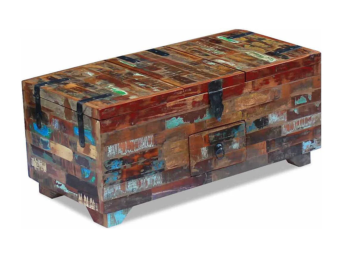 Salontafel kist 80x40x35 cm massief gerecycled hout