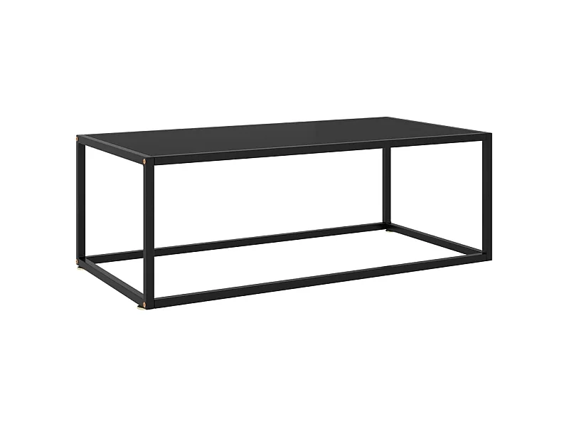 Couchtisch Schwarz mit Schwarzem Glas 100x50x35 cm