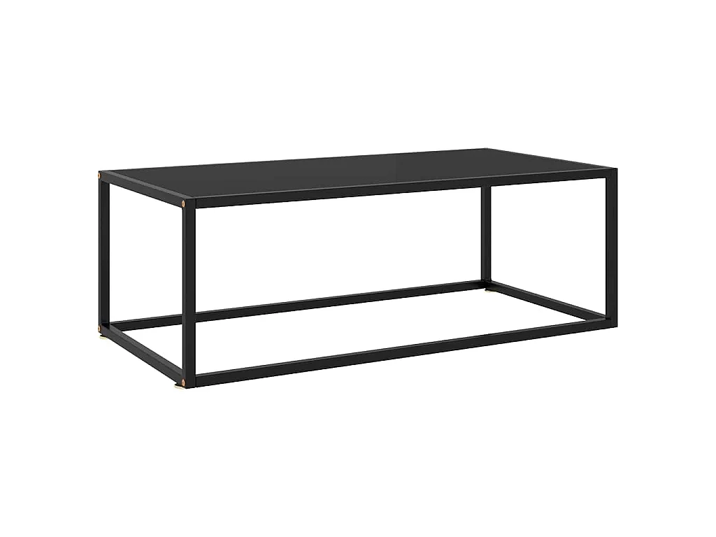 Table basse Noir avec verre noir 100x50x35 cm