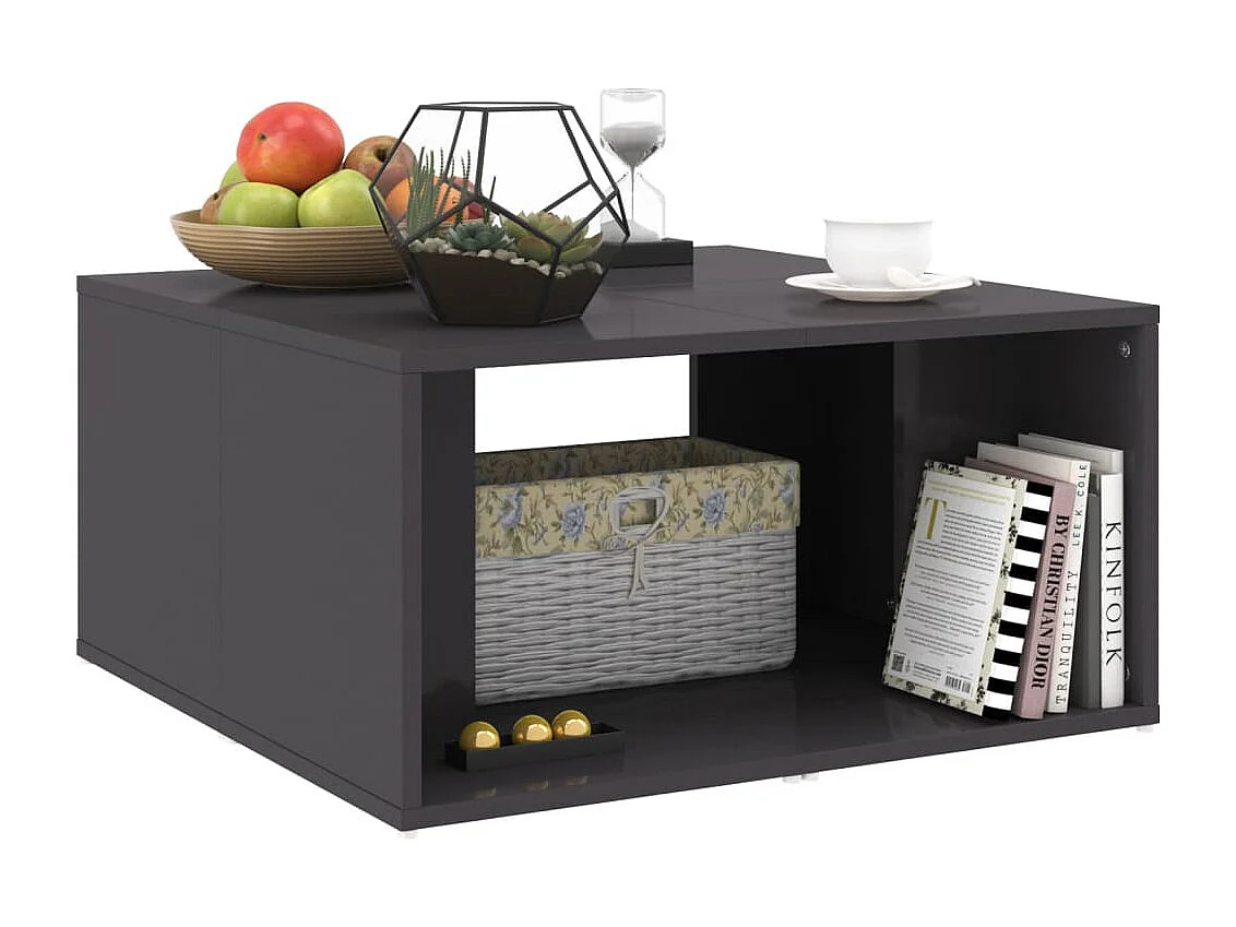 Tables basses 4 pcs gris brillant 33x33x33 cm bois d'ingénierie