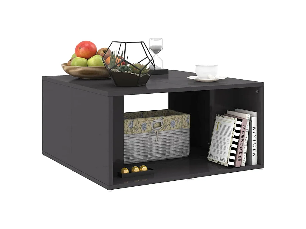 Tables basses 4 pcs gris brillant 33x33x33 cm bois d'ingénierie