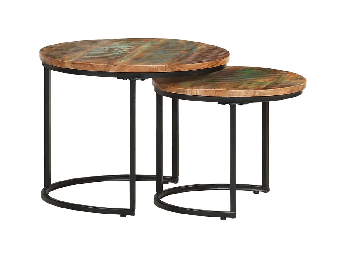 Tables gigognes 2 pcs Bois de récupération massif