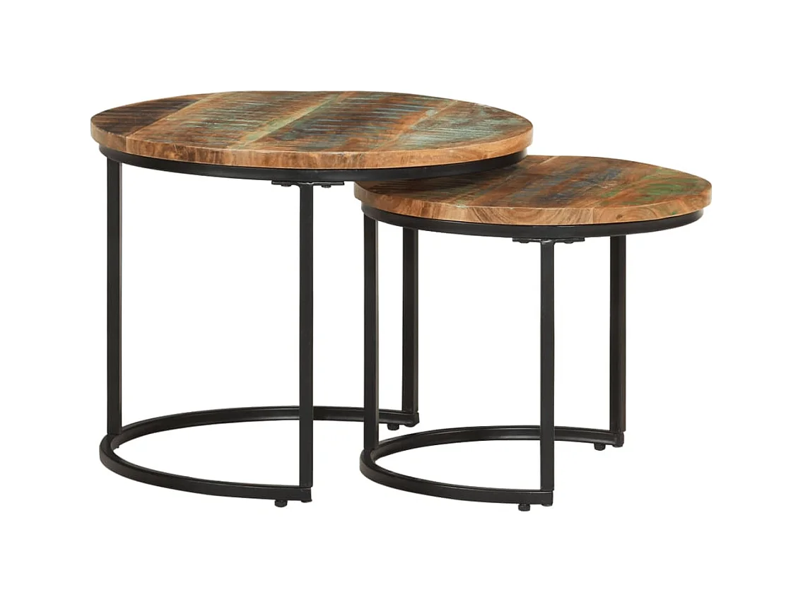 2-delige Tafeltjesset massief gerecycled hout