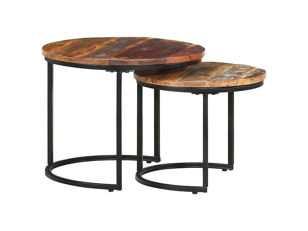 Tables gigognes 2 pcs Bois de récupération massif