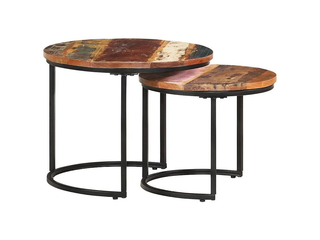 Tables gigognes 2 pcs Bois de récupération massif