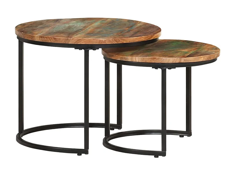 Tables gigognes 2 pcs Bois de récupération massif