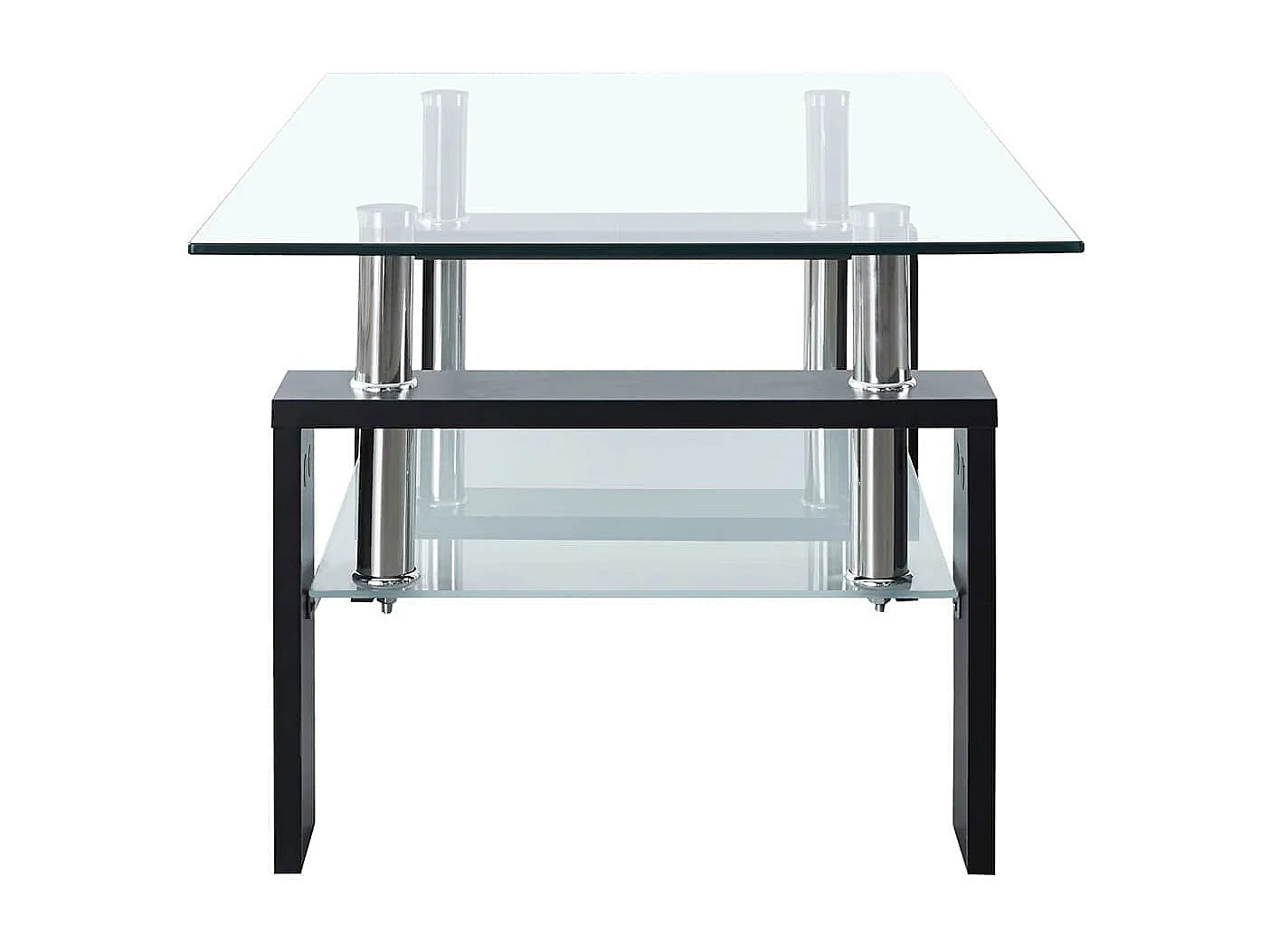 Table basse Noir et transparent 95x55x40 cm Verre trempé