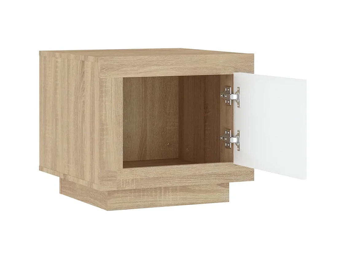 Mesa de centro madera de ingeniería blanco y Sonoma 51x50x45 cm