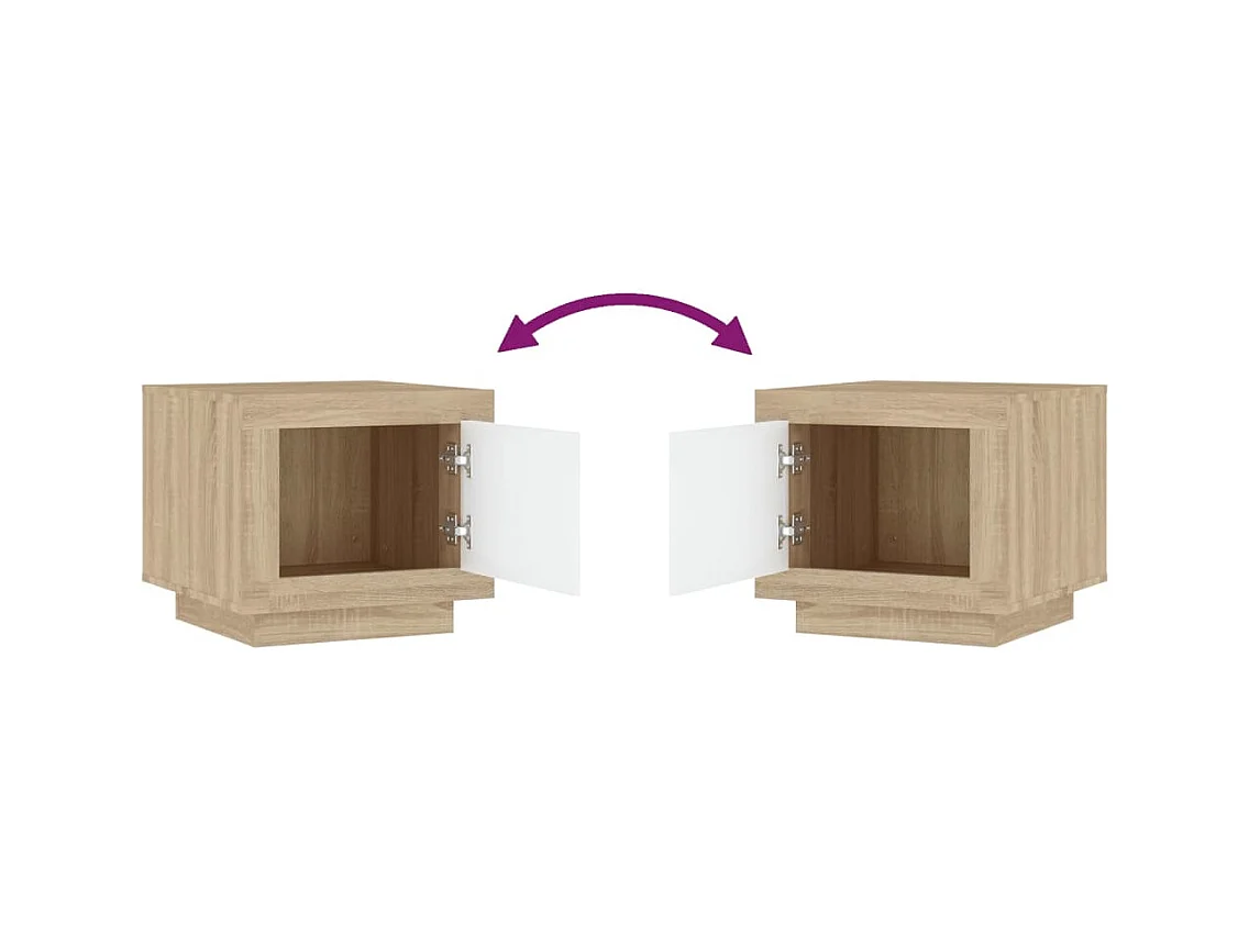 Mesa de centro madera de ingeniería blanco y Sonoma 51x50x45 cm