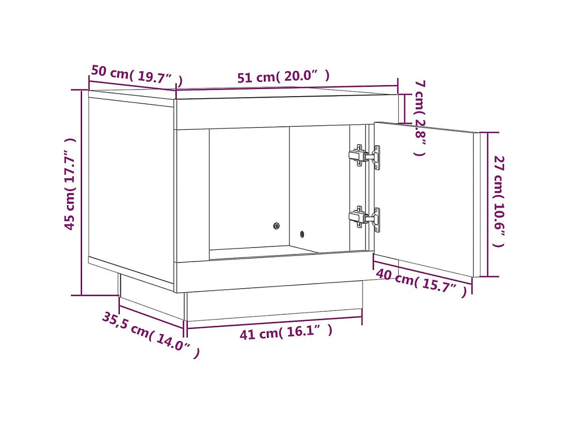 Mesa de centro madera de ingeniería blanco y Sonoma 51x50x45 cm