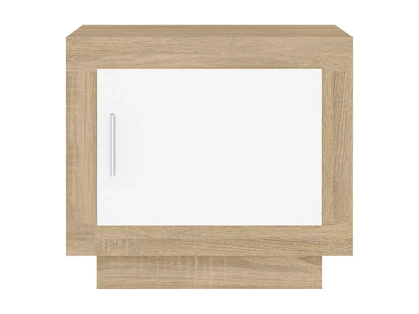 Table basse blanc et chêne sonoma 51x50x45 cm bois d'ingénierie