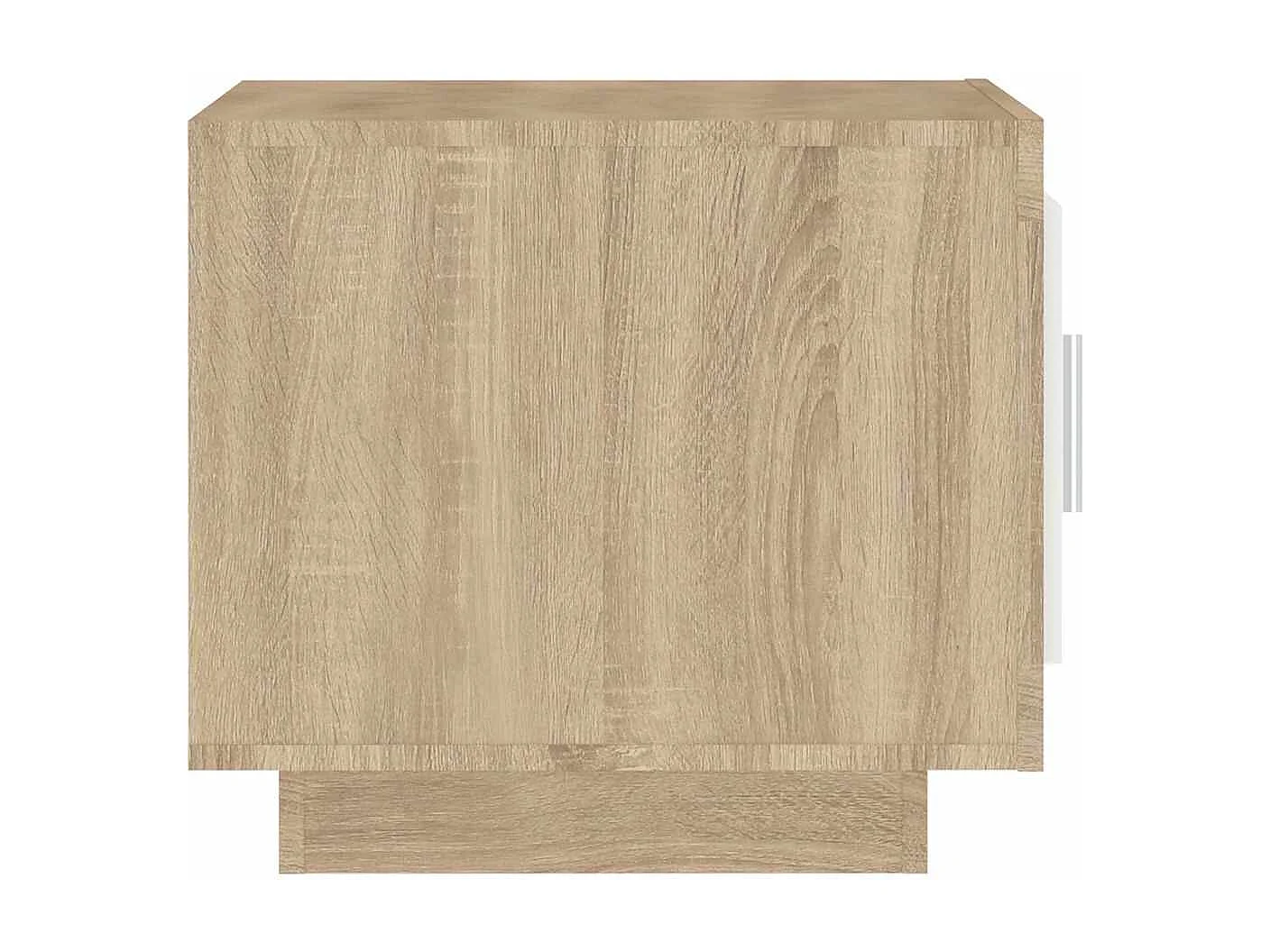 Table basse blanc et chêne sonoma 51x50x45 cm bois d'ingénierie
