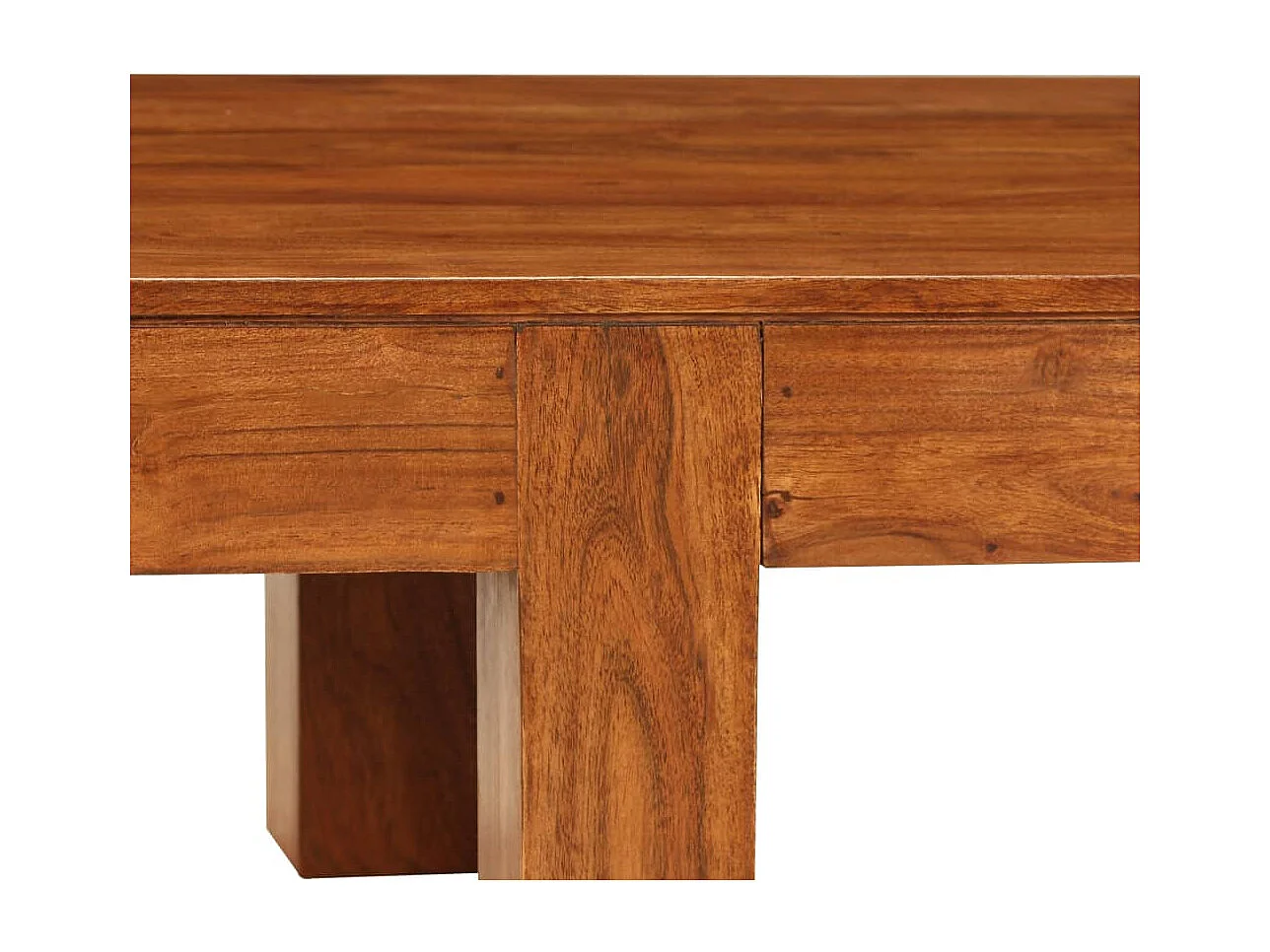 Table basse Bois d'acacia solide avec finition miel 100x50x30cm