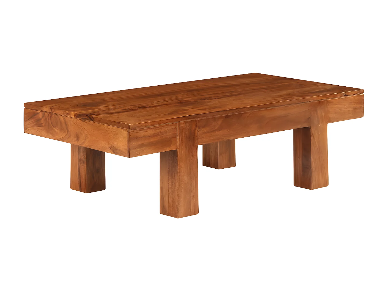 Table basse Bois d'acacia solide avec finition miel 100x50x30cm