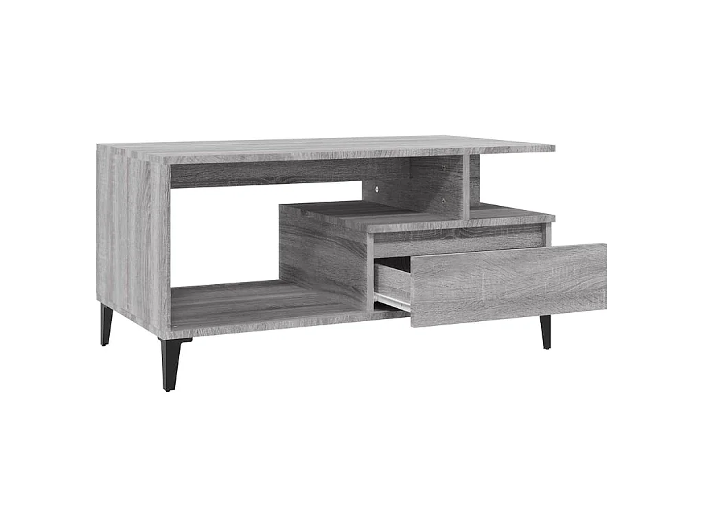 Salontafel 90x49x45 cm bewerkt hout grijs sonoma