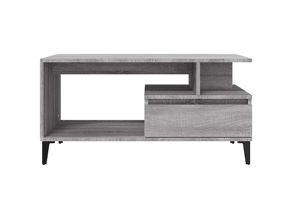 Salontafel 90x49x45 cm bewerkt hout grijs sonoma
