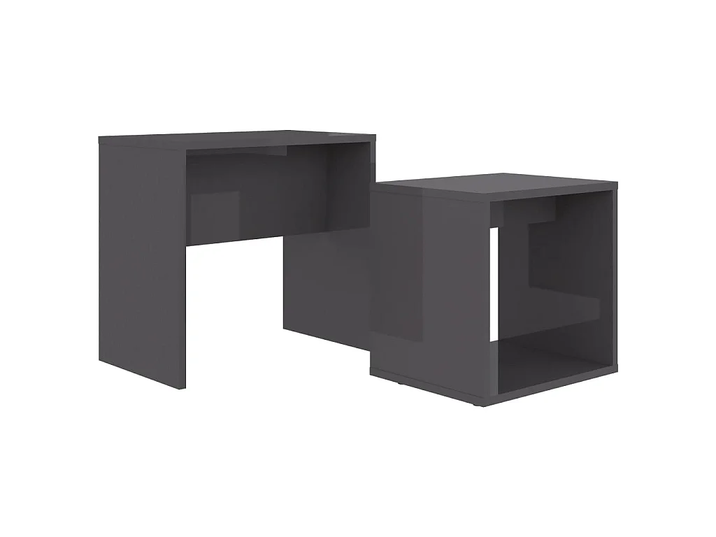 Ensemble de table basse Gris brillant Bois d'ingénierie
