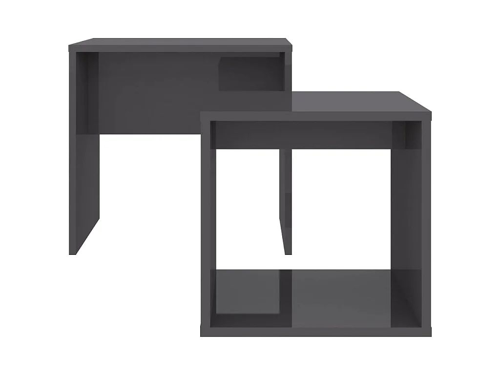 Ensemble de table basse Gris brillant Bois d'ingénierie