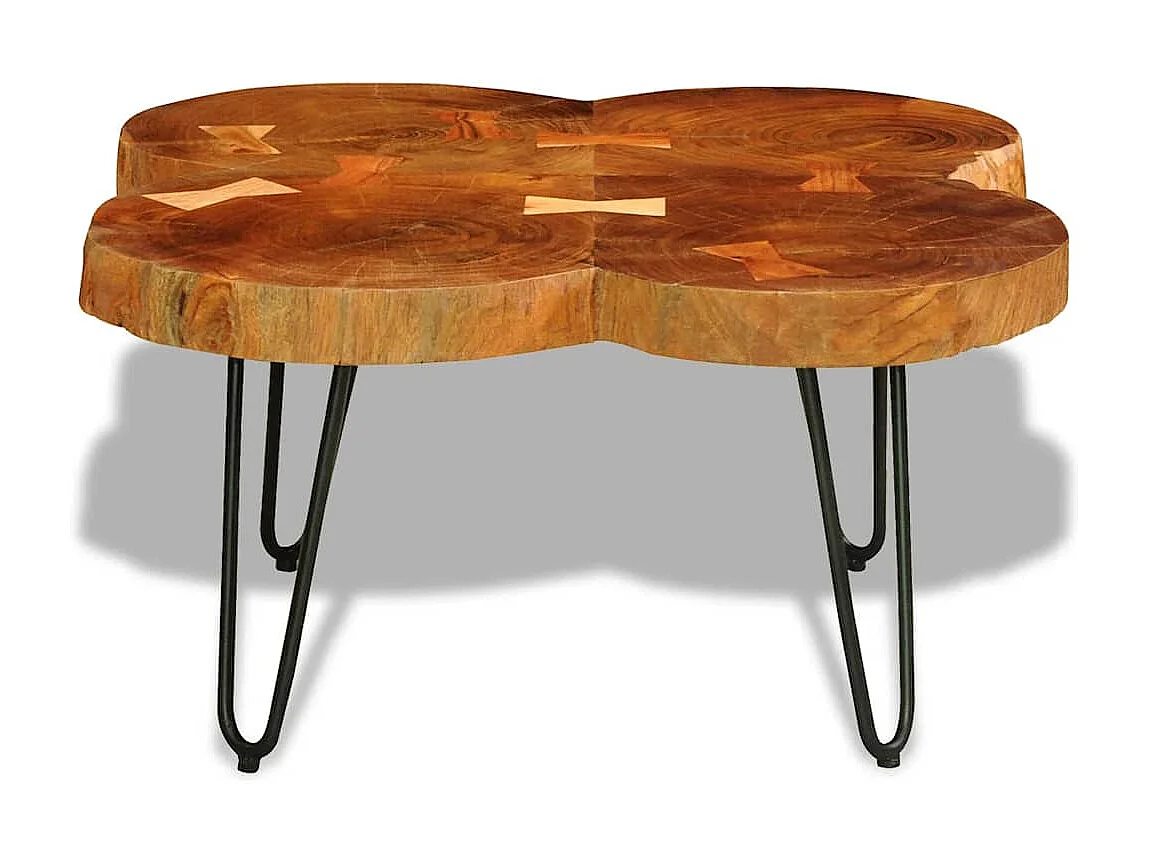 Salontafel 4 boomstammen 35 cm massief acaciahout