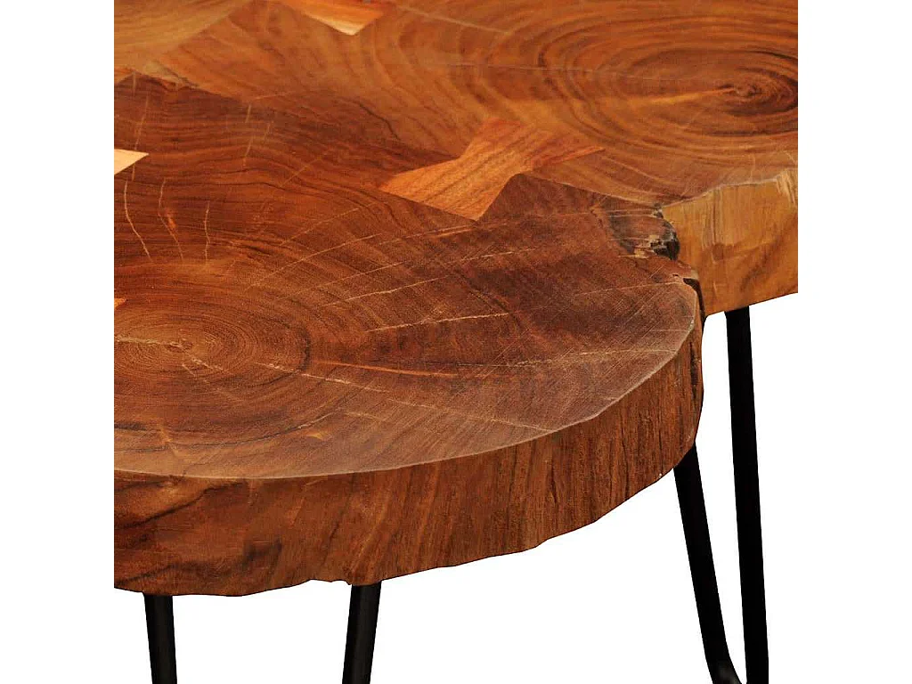 Salontafel 4 boomstammen 35 cm massief acaciahout