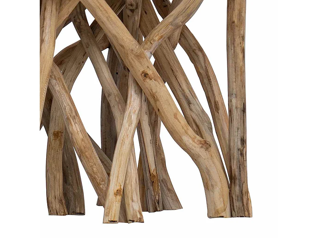 Table basse en rondin 40x40x40 cm bois de récupération mélangé