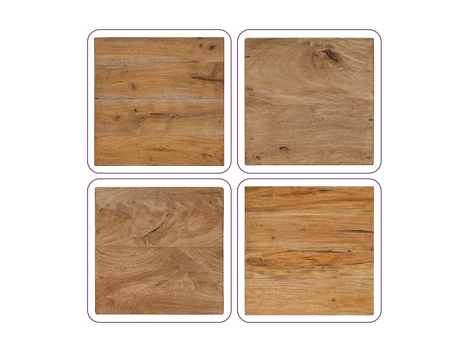 Table basse en rondin 40x40x40 cm bois de récupération mélangé