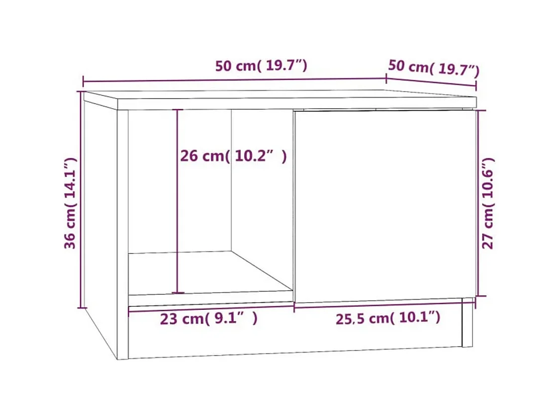 Table basse Blanc 50x50x36 cm Bois d'ingénierie