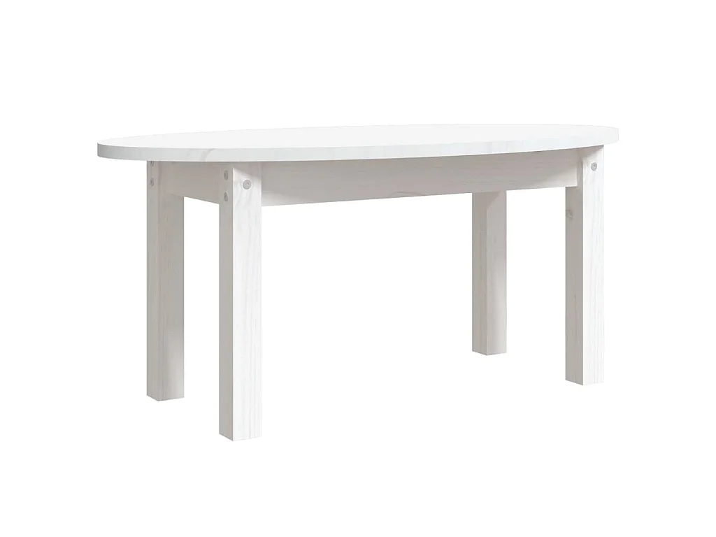 Table basse Blanc 80x40x35 cm Bois massif de pin