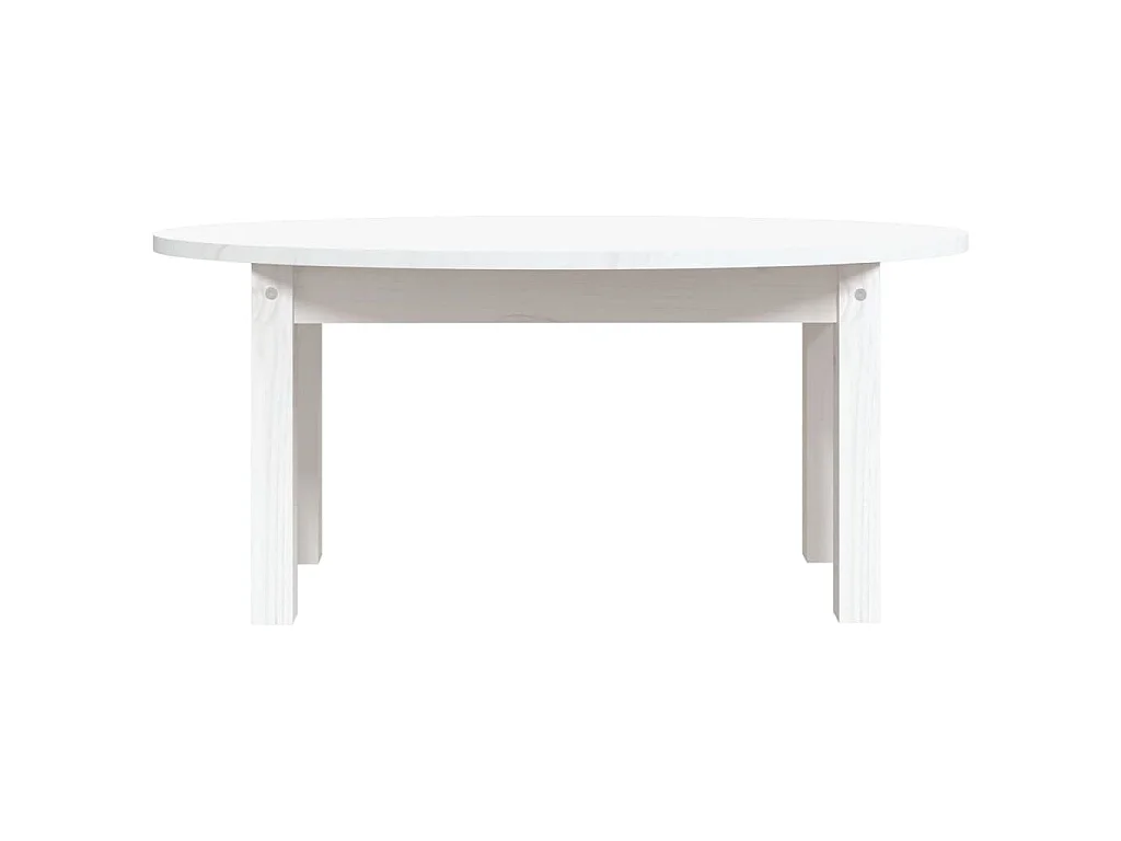 Table basse Blanc 80x40x35 cm Bois massif de pin